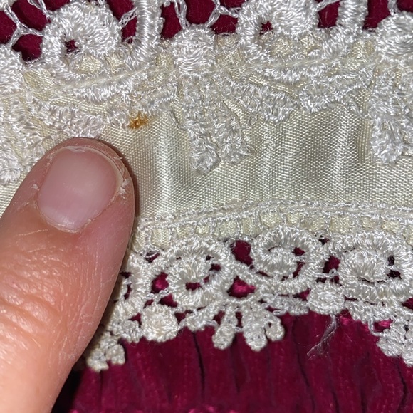 Vintage Polly Flinders Christmas Holiday dress, smocked, bib front, size 7 - Picture 5 of 11